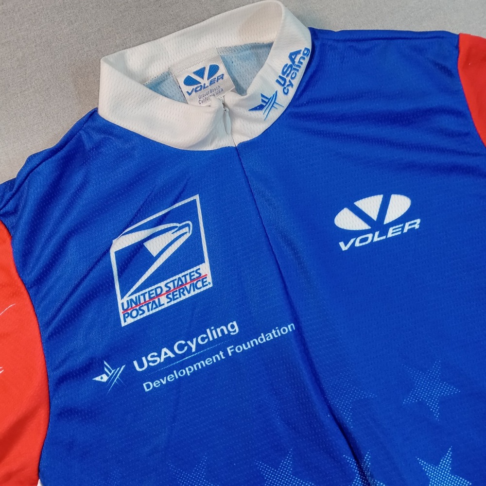 Voler USPS USA Cycling Jersey M 18x22 Junior Olympics Faux Signatures Armstrong